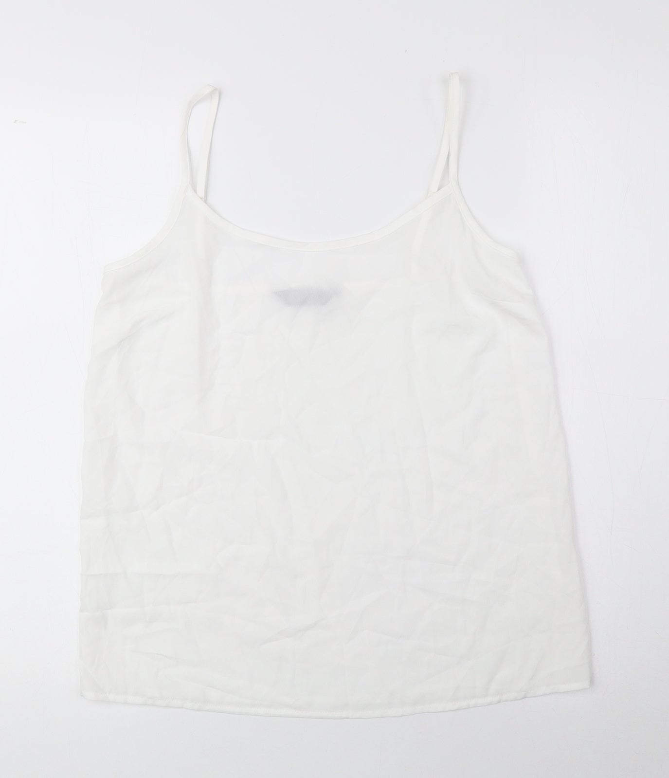 Marks and Spencer Womens Ivory Polyester Camisole Tank Size 8 Round Neck
