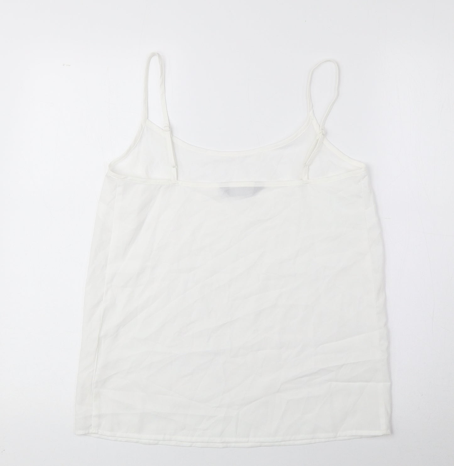 Marks and Spencer Womens Ivory Polyester Camisole Tank Size 8 Round Neck
