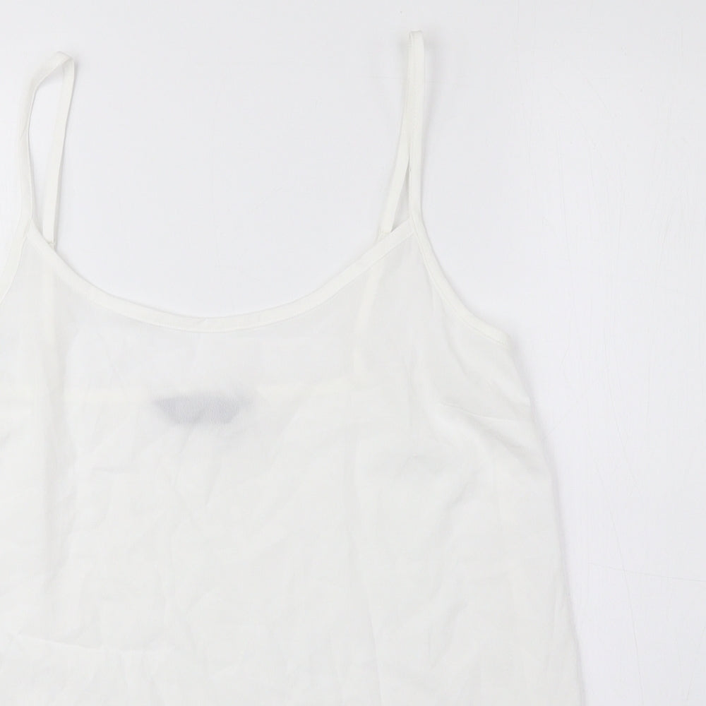 Marks and Spencer Womens Ivory Polyester Camisole Tank Size 8 Round Neck