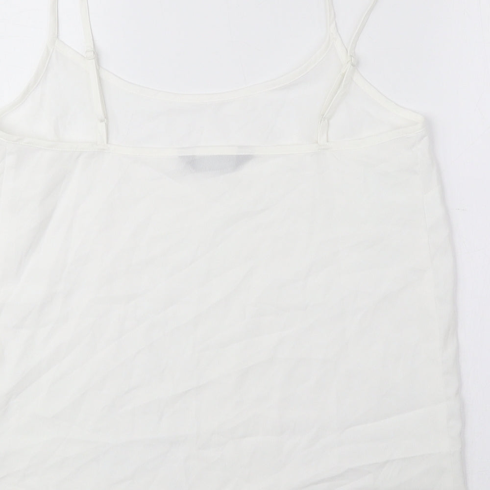 Marks and Spencer Womens Ivory Polyester Camisole Tank Size 8 Round Neck