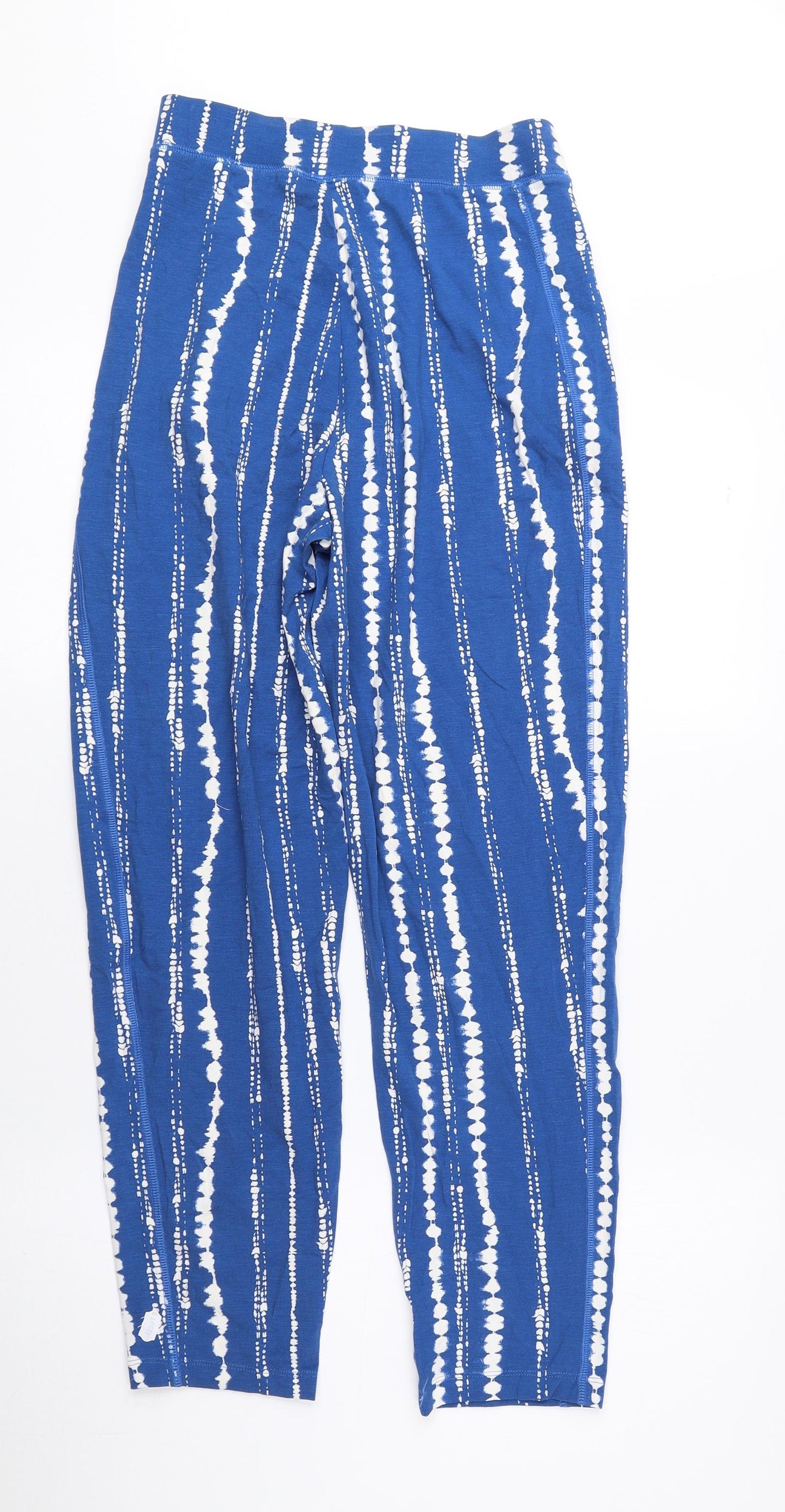 Marks and Spencer Womens Blue Geometric Viscose Pedal Pusher Leggings Size 6 L24.5 in - Tie Dye