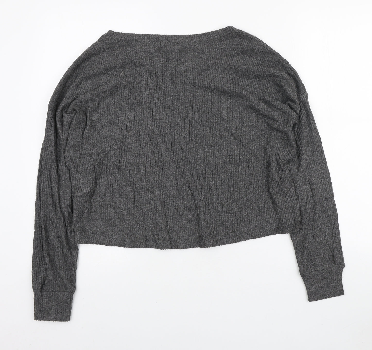 New Look Womens Grey Round Neck Polyester Pullover Jumper Size M