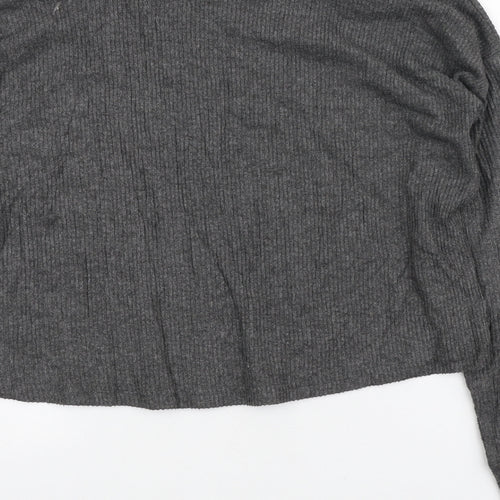New Look Womens Grey Round Neck Polyester Pullover Jumper Size M