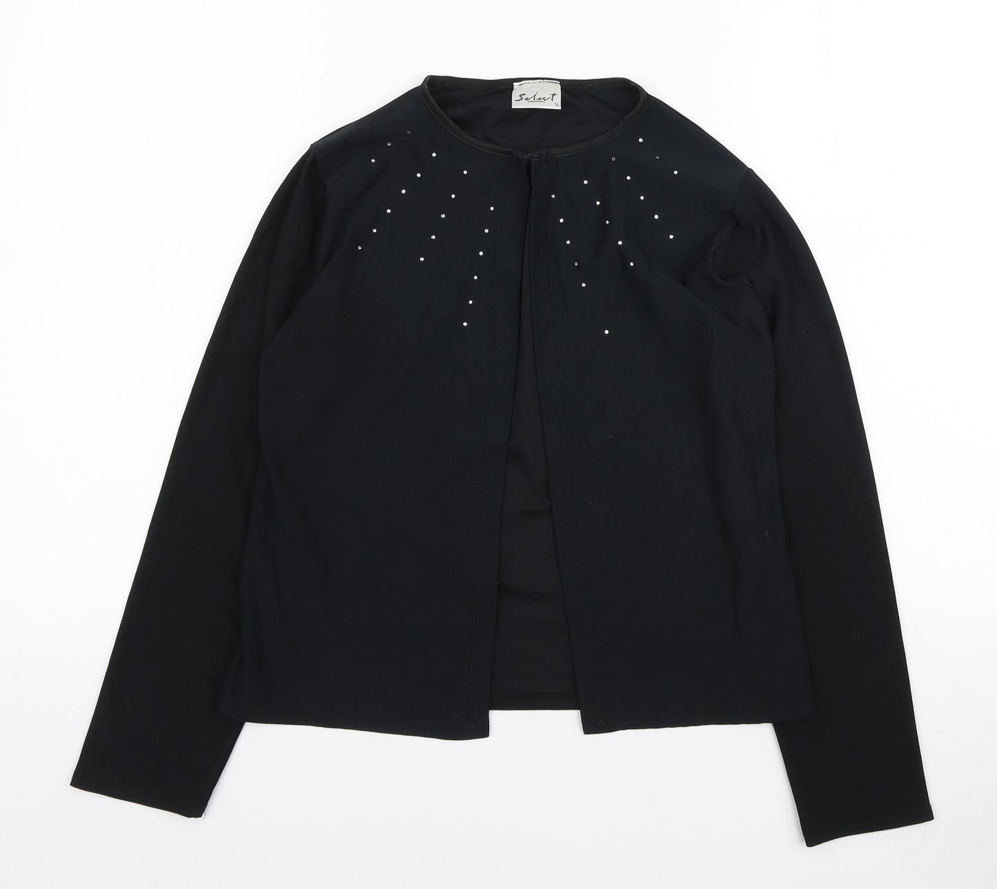 Select Womens Black Jacket Blazer Size 14 Hook & Eye