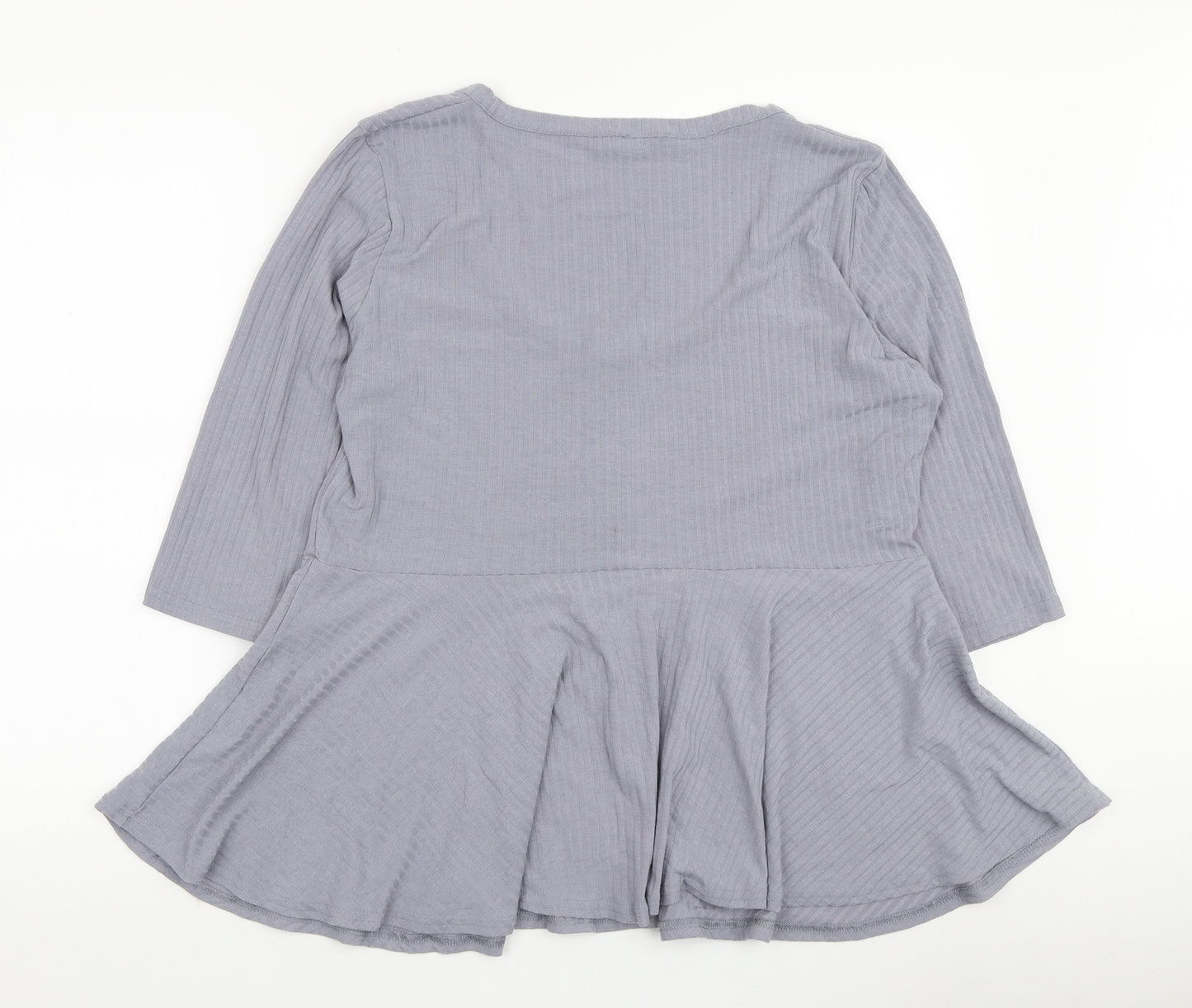 Boohoo Womens Grey Polyester Basic Blouse Size 20 Scoop Neck
