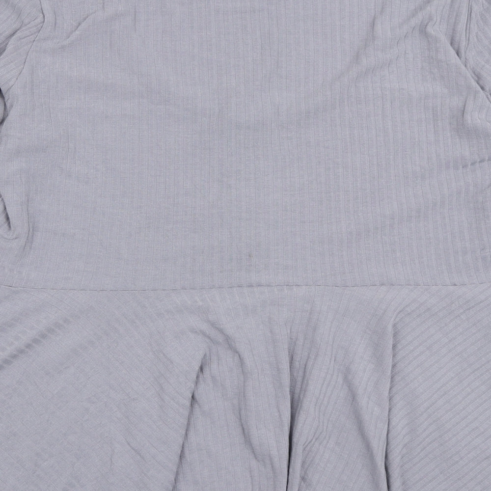 Boohoo Womens Grey Polyester Basic Blouse Size 20 Scoop Neck