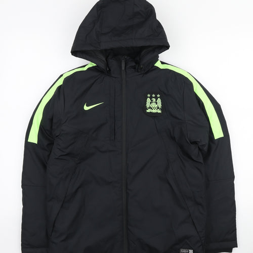 Nike Boys Black Quilted Jacket Size 12-13 Years Zip - Manchester City F.C.