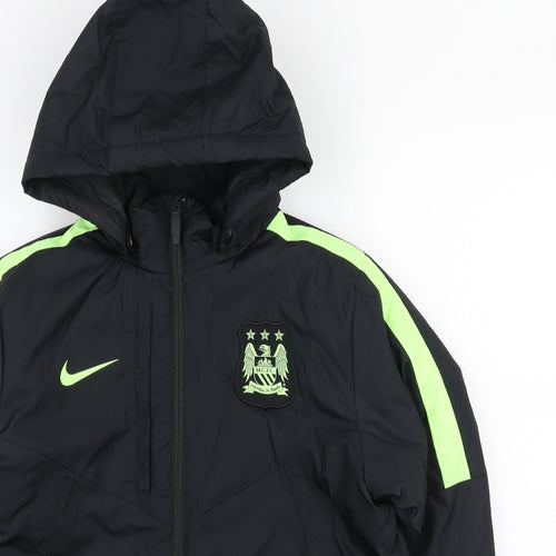 Nike Boys Black Quilted Jacket Size 12-13 Years Zip - Manchester City F.C.