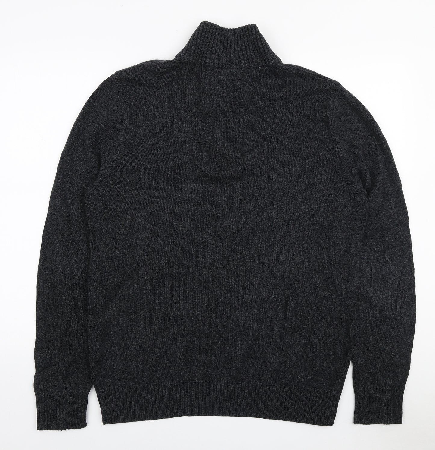 American Eagle Outfitters Mens Black High Neck Cotton Pullover Jumper Size L