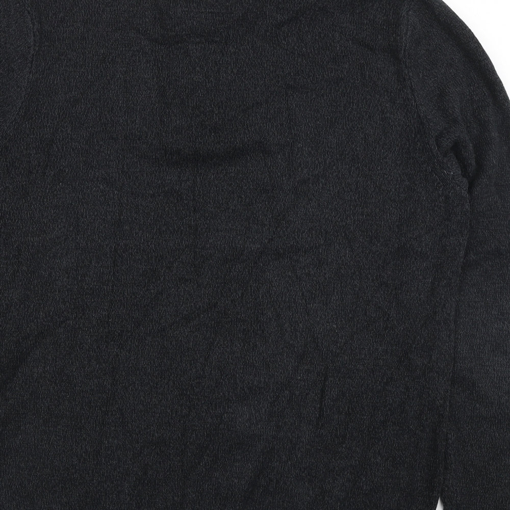 American Eagle Outfitters Mens Black High Neck Cotton Pullover Jumper Size L