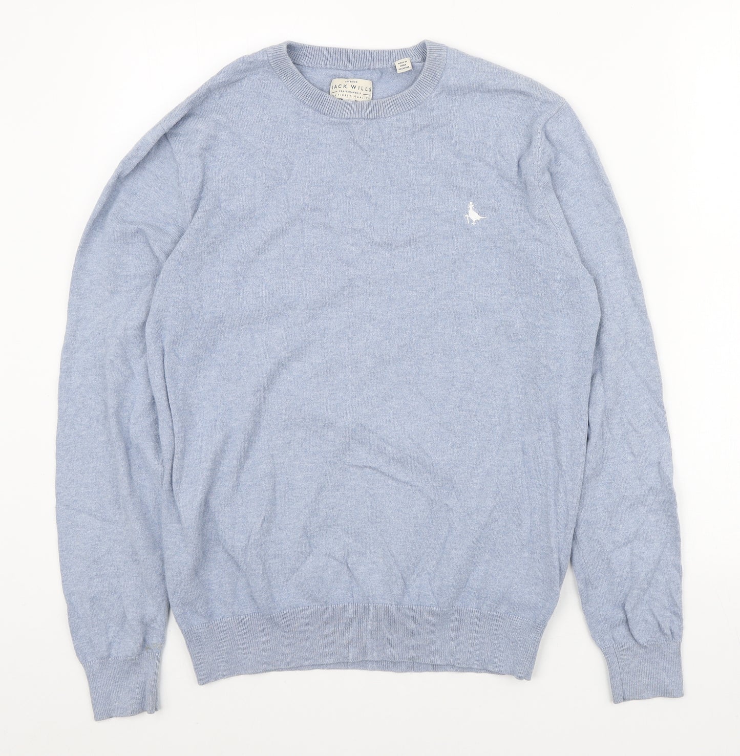 Jack Wills Womens Blue Round Neck Cotton Pullover Jumper Size S