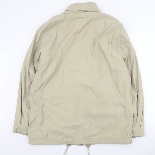 Casual Club Mens Beige Quilted Jacket Size L Zip