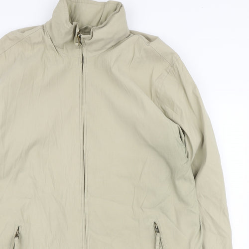 Casual Club Mens Beige Quilted Jacket Size L Zip