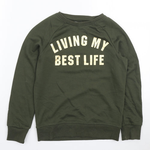 Primark Girls Green Polyester Pullover Sweatshirt Size 9-10 Years Pullover - Living My Best Life