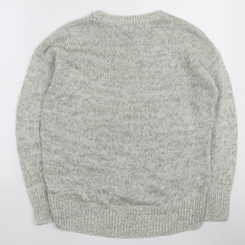 New Look Womens Green Round Neck Acrylic Pullover Jumper Size S