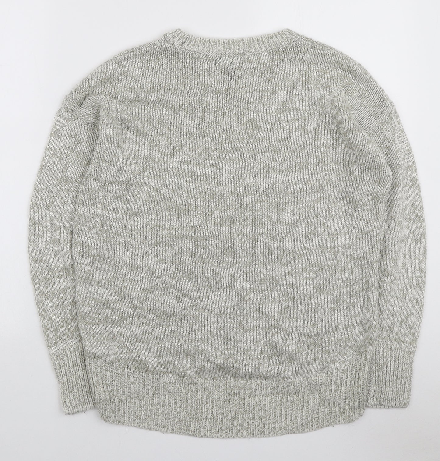 New Look Womens Green Round Neck Acrylic Pullover Jumper Size S