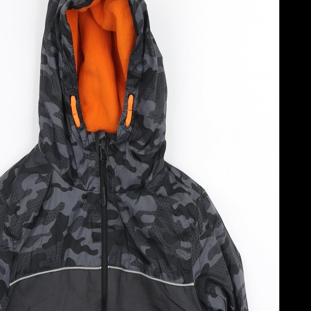Primark Boys Grey Camouflage Basic Jacket Coat Size 5-6 Years Zip