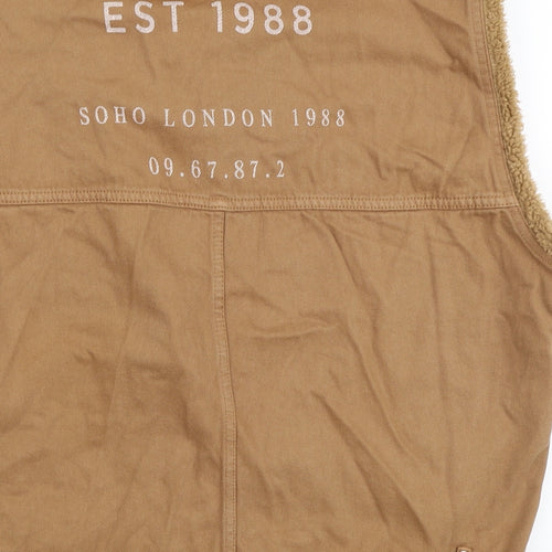 River Island Mens Brown Gilet Jacket Size S Zip