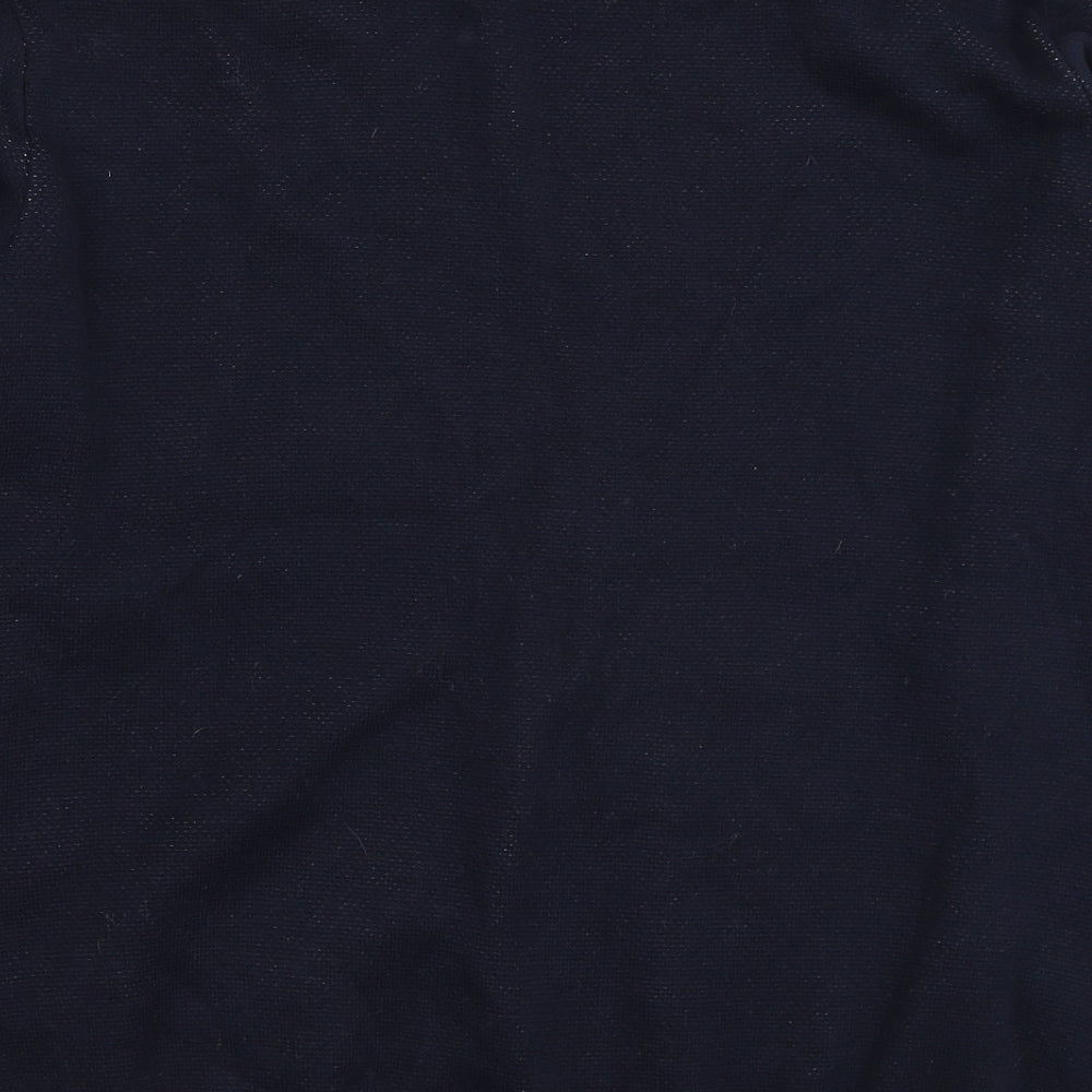 George Mens Blue Round Neck Acrylic Pullover Jumper Size L - Christmas Log Cabin