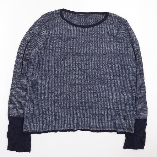 Marks and Spencer Womens Blue Round Neck Viscose Pullover Jumper Size 16