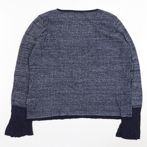 Marks and Spencer Womens Blue Round Neck Viscose Pullover Jumper Size 16