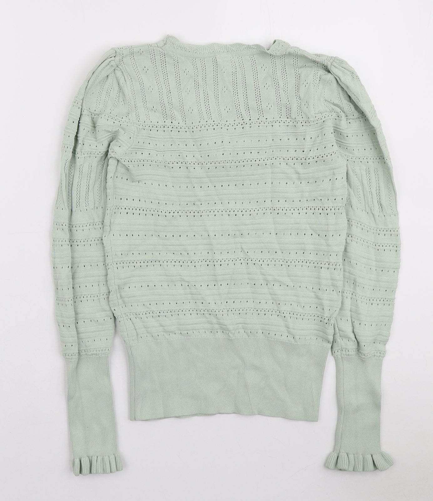 River Island Womens Green Round Neck Viscose Pullover Jumper Size 12