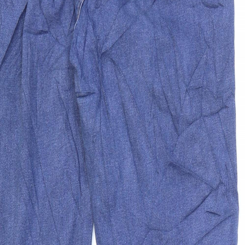 Marks and Spencer Womens Blue Cotton Straight Jeans Size 16 L30 in Regular Zip