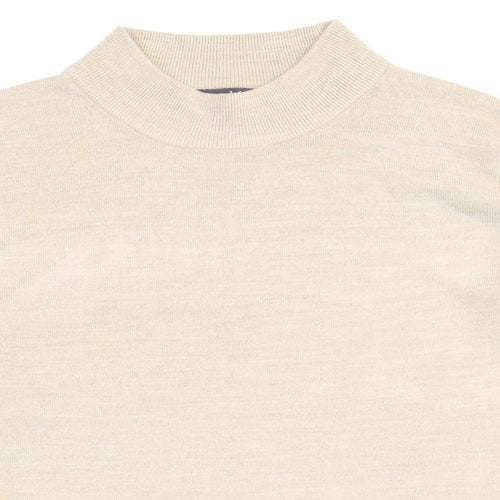 Bonmarché Womens Beige Mock Neck Acrylic Pullover Jumper Size M