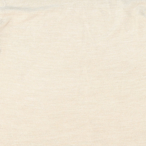 Bonmarché Womens Beige Mock Neck Acrylic Pullover Jumper Size M
