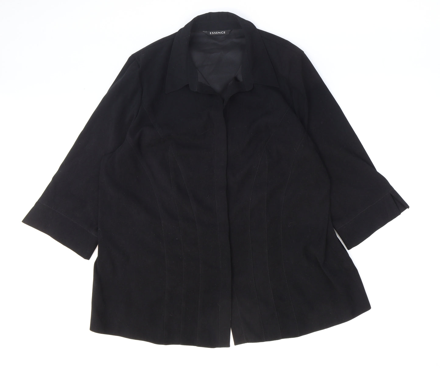 essence Womens Black Jacket Size 22 Button