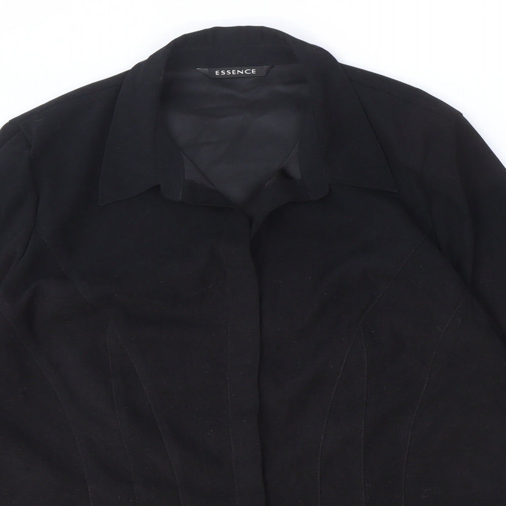 essence Womens Black Jacket Size 22 Button