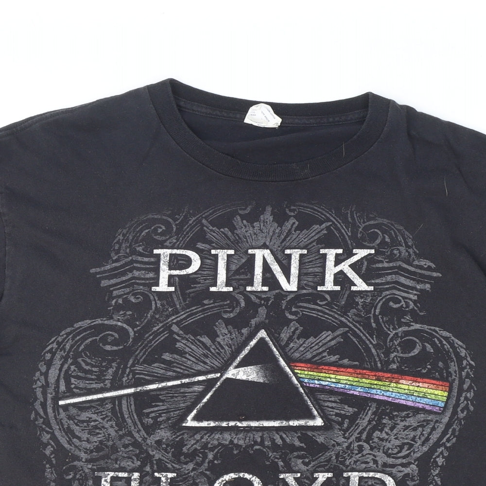 Delta Mens Black Cotton T-Shirt Size M Round Neck - Pink Floyd