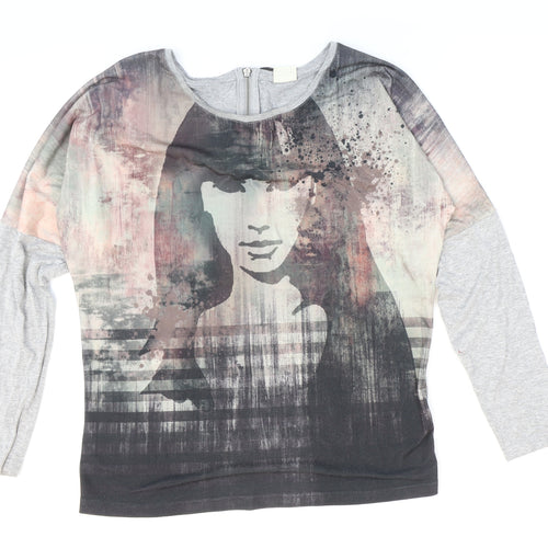 Taifun Womens Multicoloured Striped Polyester Basic T-Shirt Size 12 Round Neck - Woman