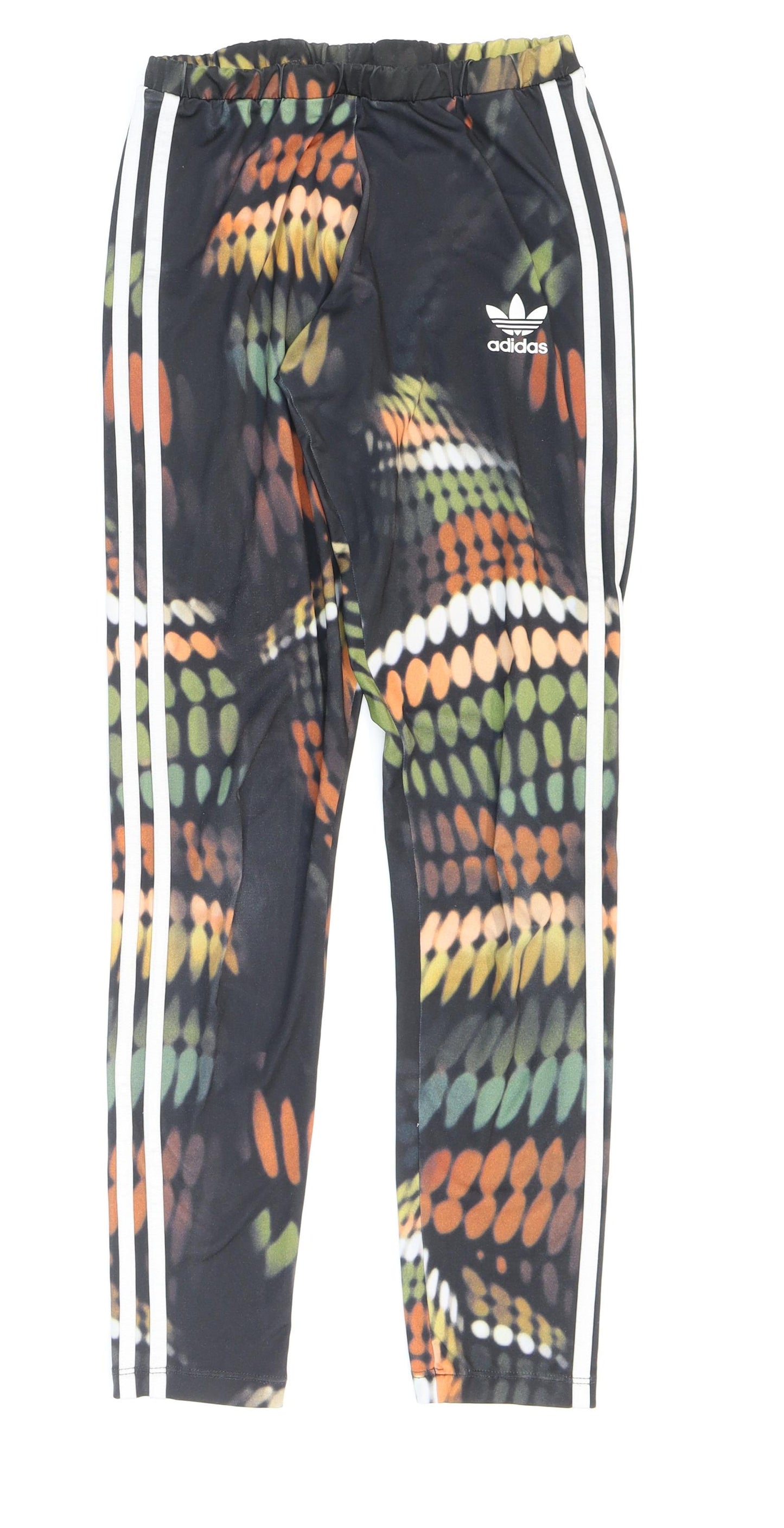 adidas Womens Multicoloured Striped Polyester Jogger Leggings Size 10 L28 in Regular Pullover - Rita Ora