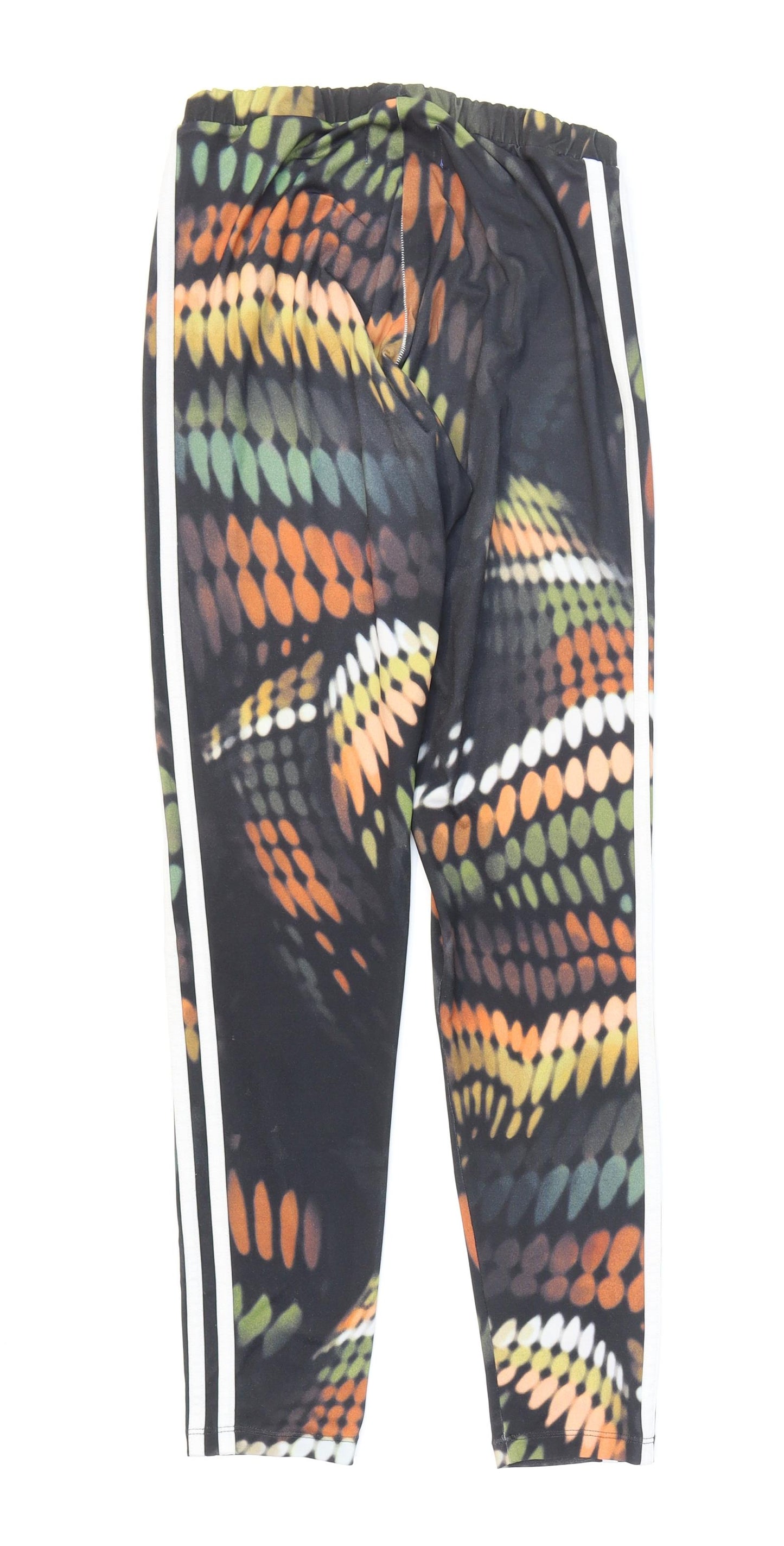 adidas Womens Multicoloured Striped Polyester Jogger Leggings Size 10 L28 in Regular Pullover - Rita Ora