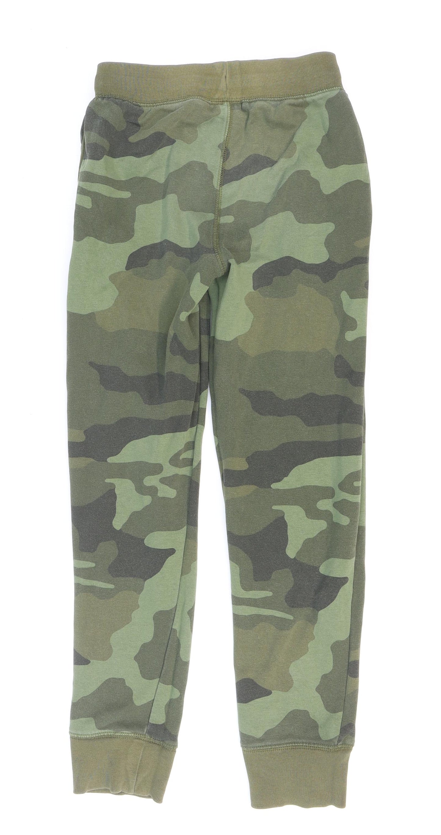Gap Boys Green Camouflage Cotton Jogger Trousers Size XL L26 in Regular Drawstring