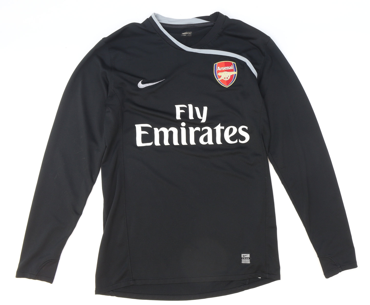 Nike Mens Black Polyester Basic T-Shirt Size L V-Neck Pullover - Arsenal FC