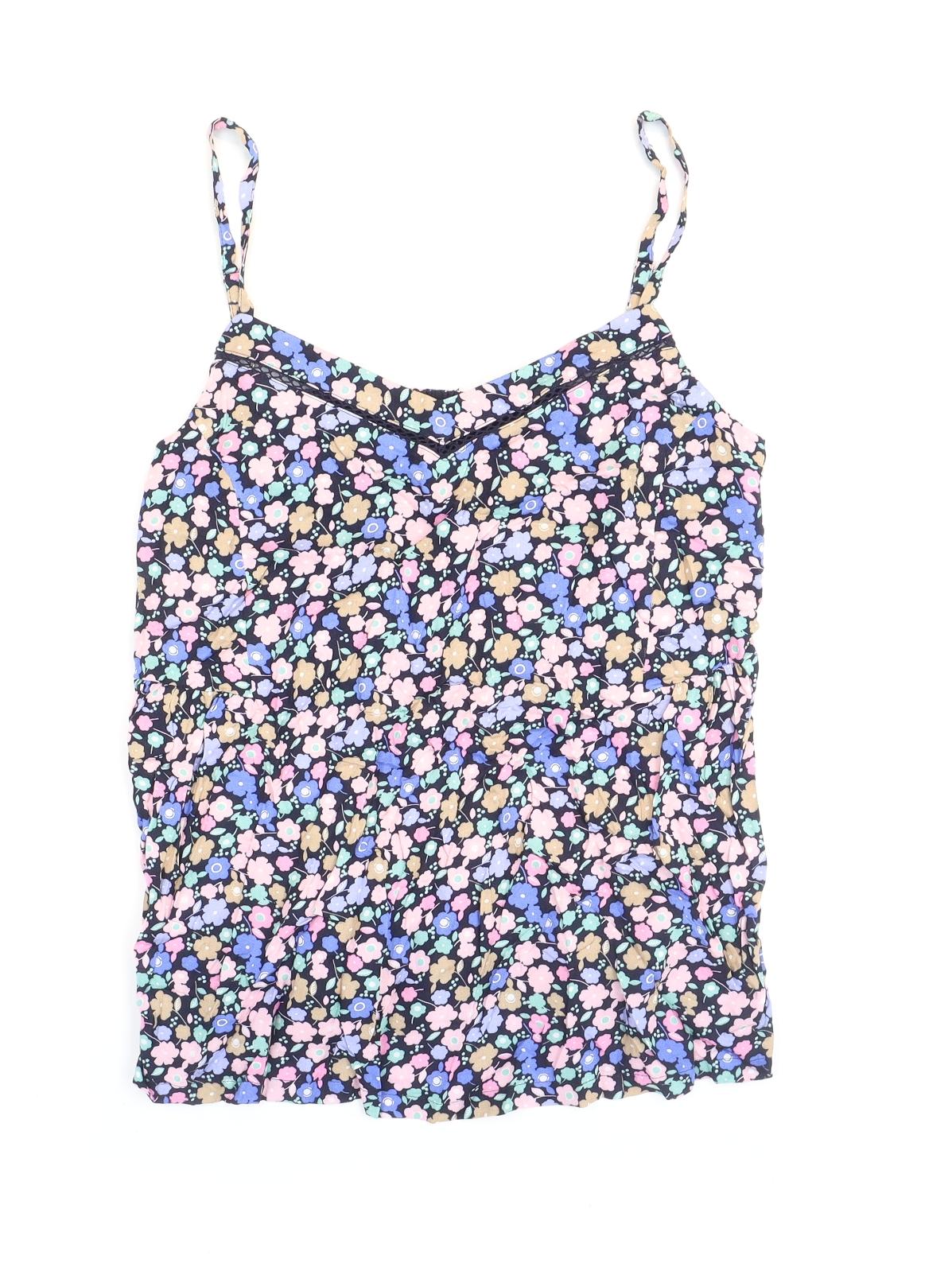 Marks and Spencer Womens Multicoloured Floral Viscose Camisole Blouse Size 8 V-Neck