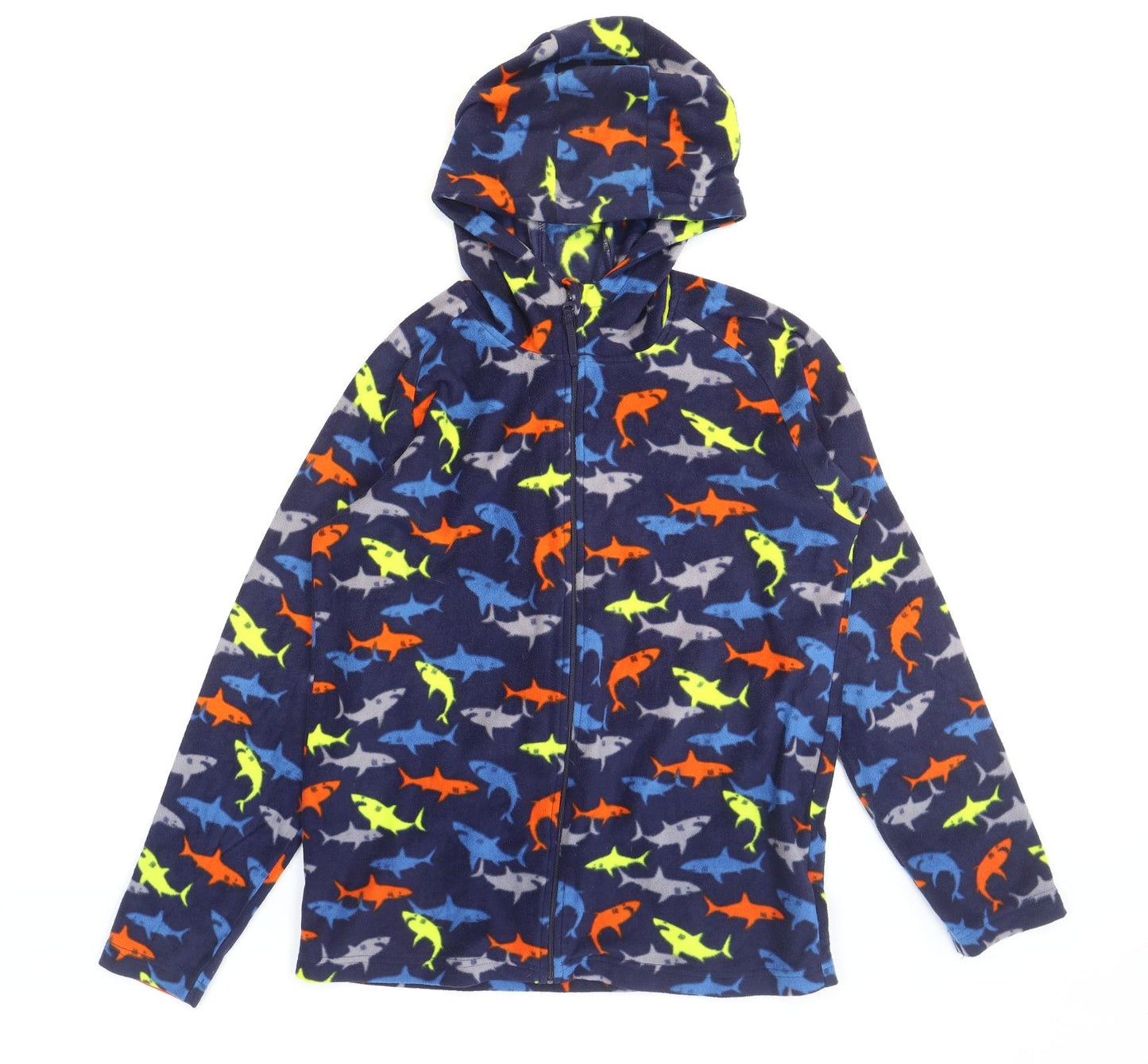 Mountain Warehouse Boys Multicoloured High Neck Polyester Full Zip Jumper Size 13 Years Zip - Sharks