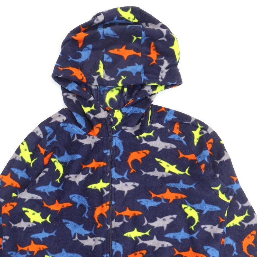 Mountain Warehouse Boys Multicoloured High Neck Polyester Full Zip Jumper Size 13 Years Zip - Sharks