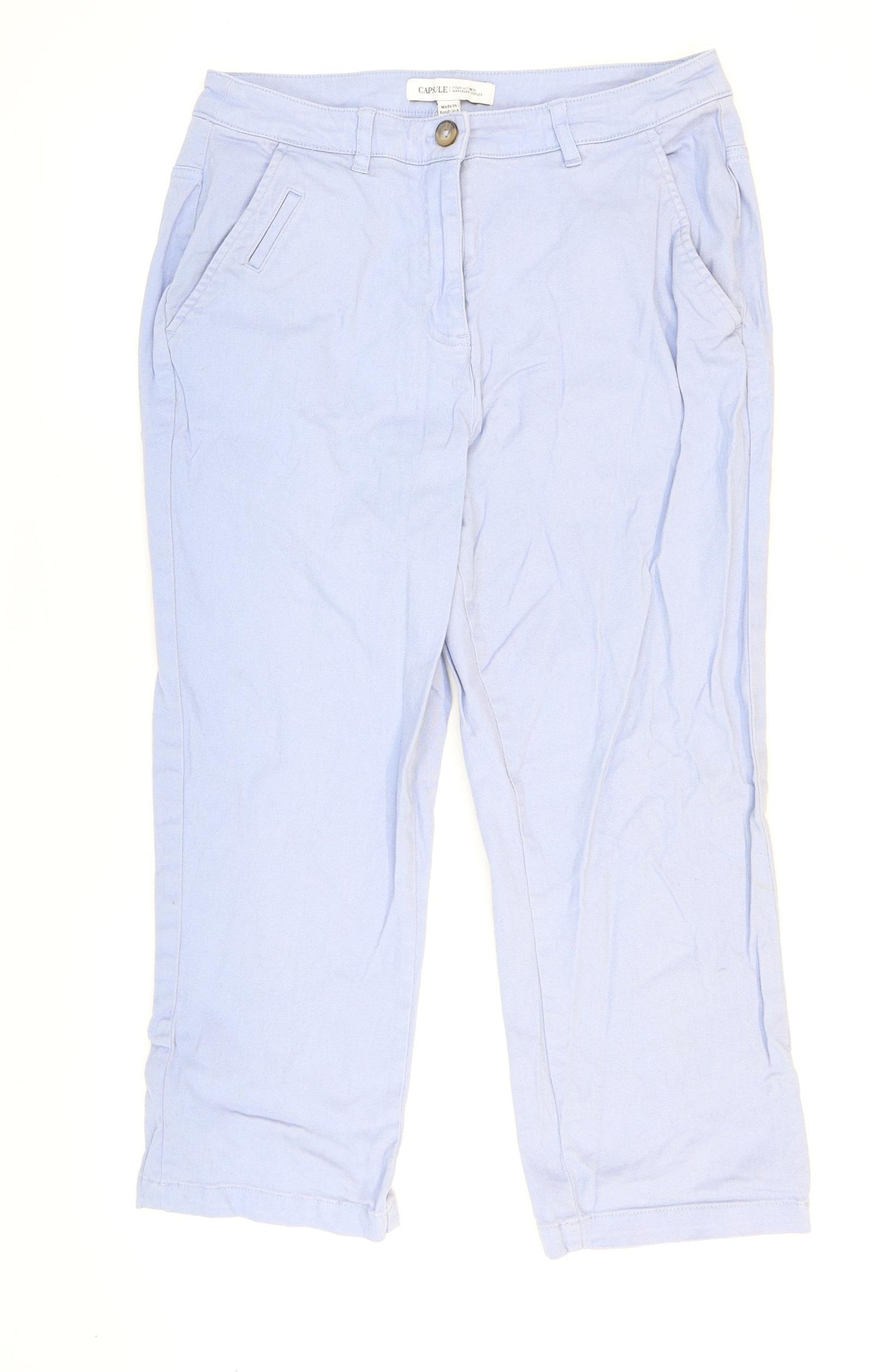 Capsule Womens Blue Cotton Cropped Jeans Size 8 L20 in Regular Zip