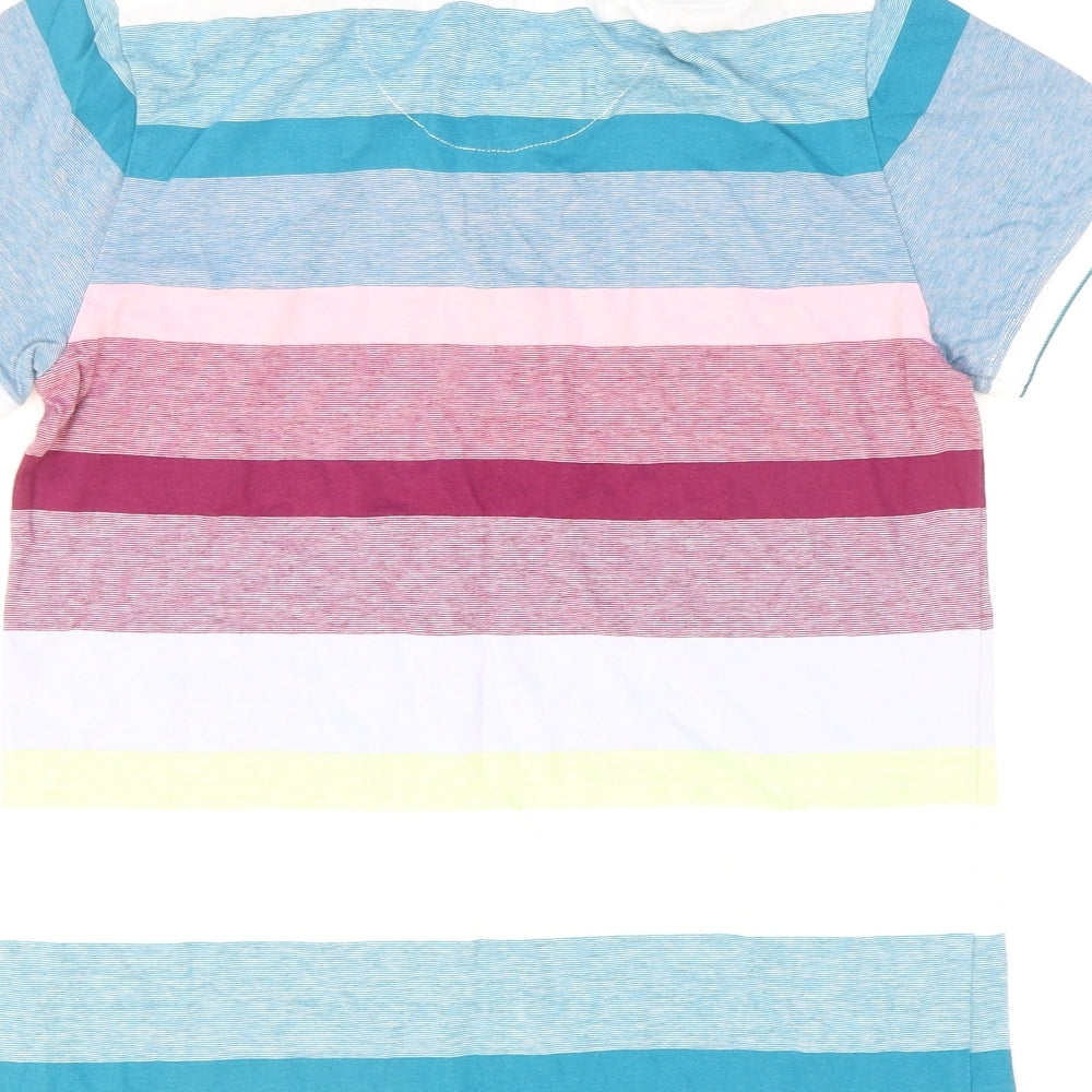 Ted Baker Boys Multicoloured Striped Cotton Pullover Polo Size 11-12 Years Collared Button