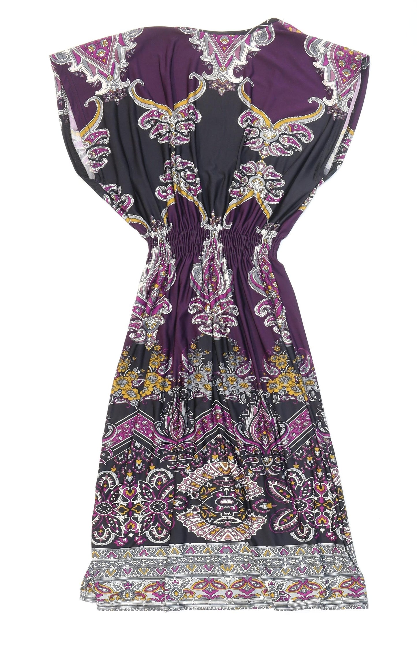 New Look Womens Multicoloured Geometric Polyester Fit & Flare Size 14 V-Neck Pullover