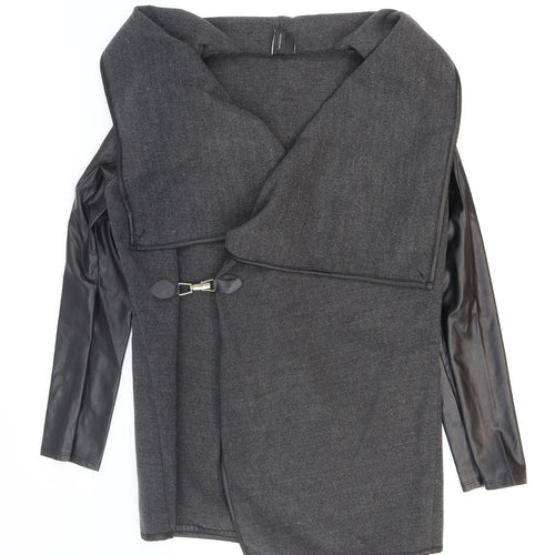 Izabel London Womens Grey Jacket Size 10 Buckle - Faux leather