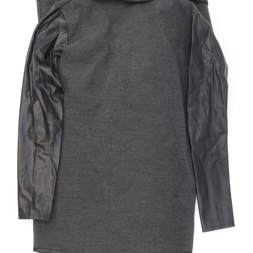Izabel London Womens Grey Jacket Size 10 Buckle - Faux leather