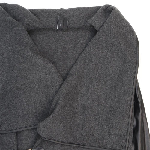 Izabel London Womens Grey Jacket Size 10 Buckle - Faux leather