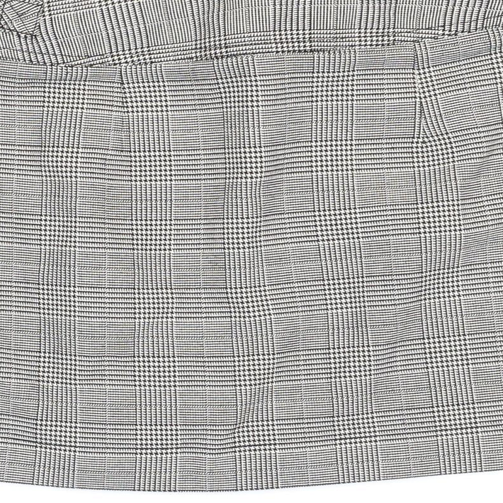 Topshop Womens Grey Plaid Polyester Mini Skirt Size 6 Zip
