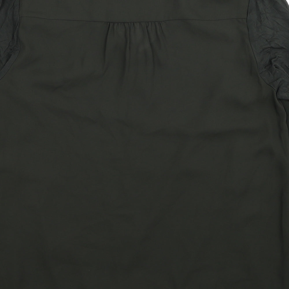 Mint Velvet Womens Green Polyester Basic Blouse Size 16 V-Neck