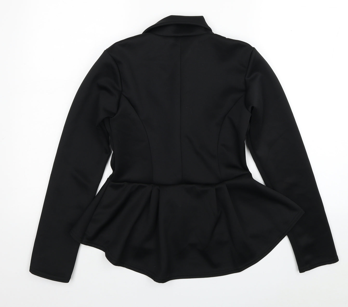 Preworn Womens Black Jacket Blazer Size 12 Button