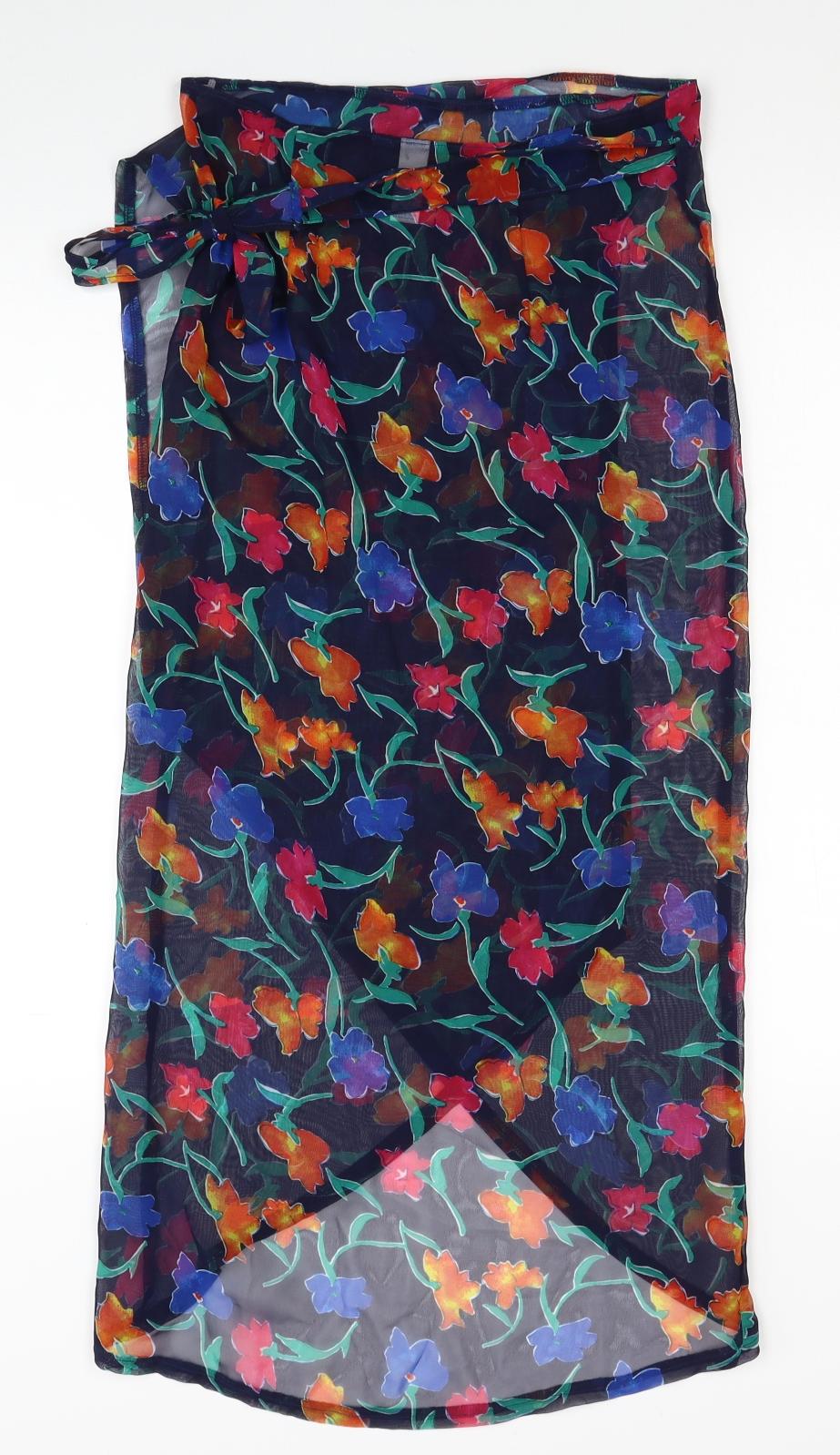 Debenhams Womens Multicoloured Floral Polyester Wrap Skirt Size M Tie - Beach Cover-up